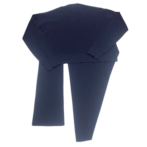 Jason wu collective tie waist mock neck Navy Blue Sweatshirt - Picture 3 of 6